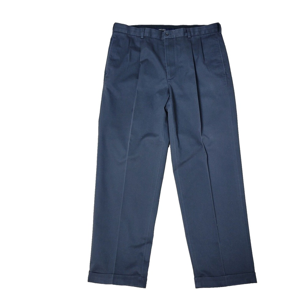 Brooks Brothers Advantage Chino Elliot Mens 38x32 Dark‎ Gray Pleated Front Pants